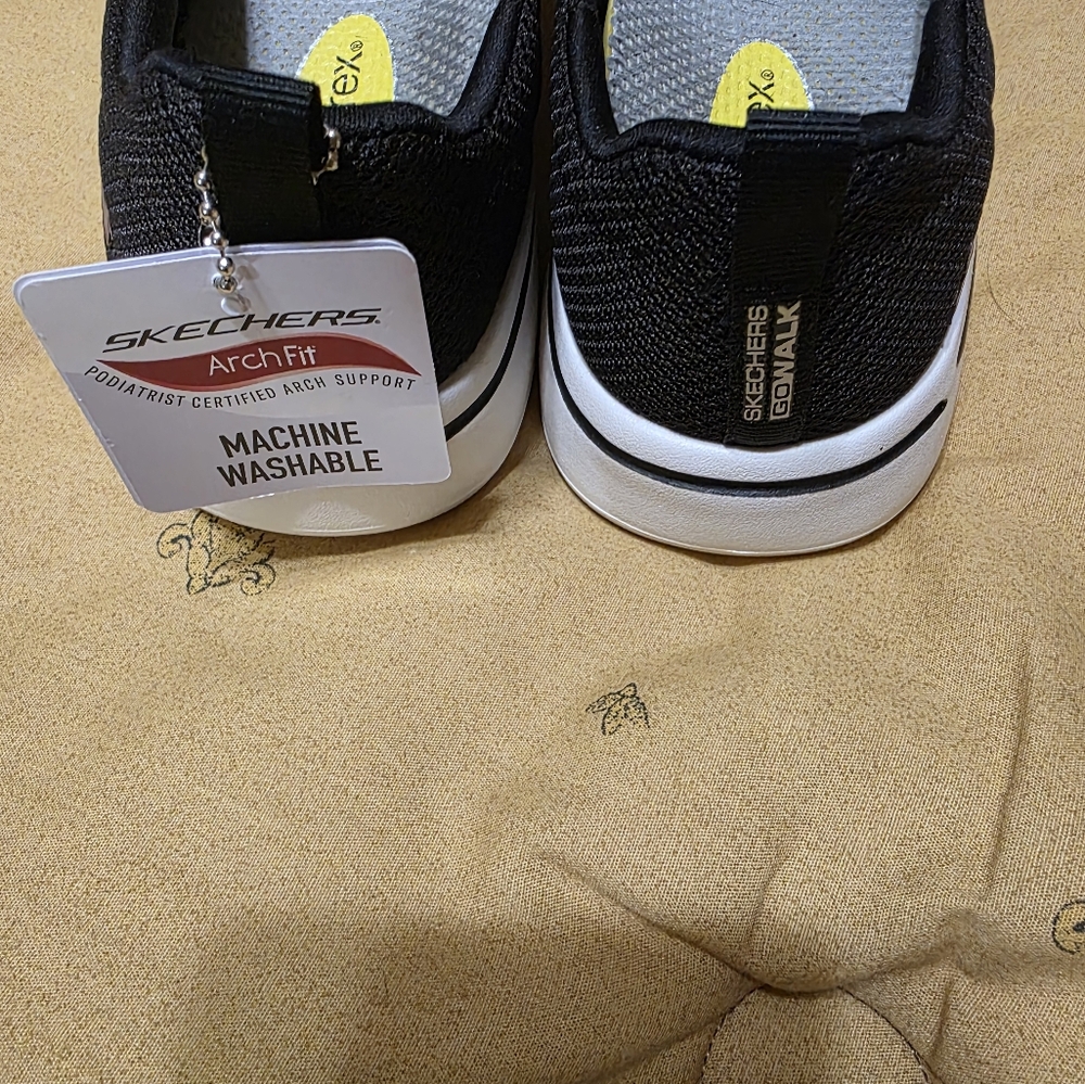 Skechers  Go WALK, Black Slip-On Sneakers - Picture 10 of 13